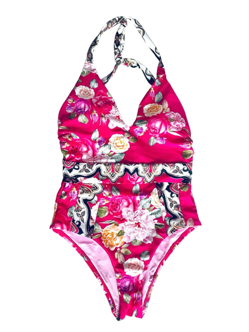 Nanette Lepore "Val" Botanical Floral Print One-Piece Beach Swimsuit Size 6 - Picture 4 of 10